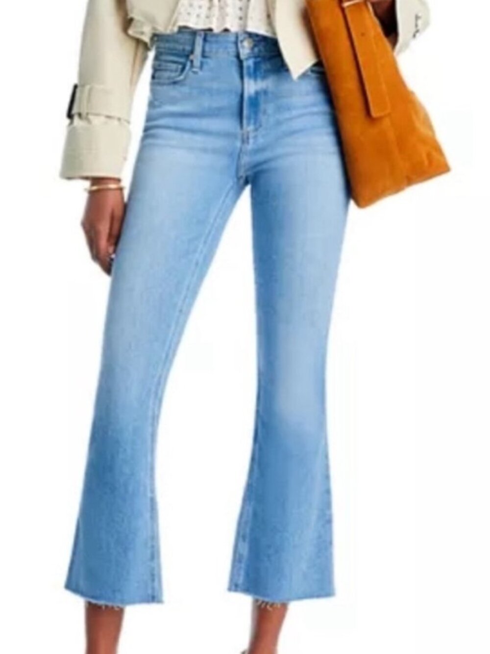 Paige Colette Crop Flare Jeans Light Wash Size 27
